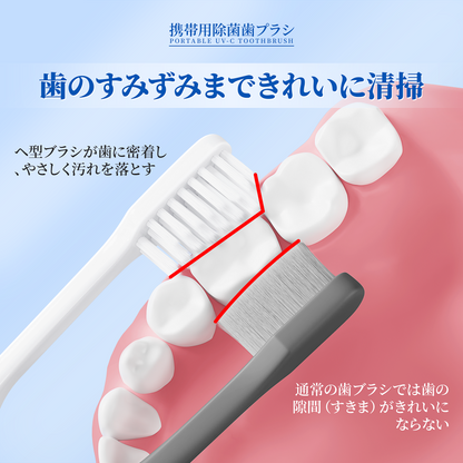 RoseFish Pokepure抗菌携帯歯ブラシ 銀イオン毛 1回の充電で3ヶ月使用可能IPX7防水白い手動式大人用歯ブラシ